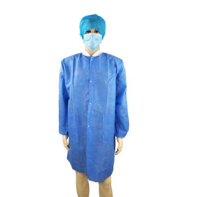 China Wholesale High Quality Manufacturer Custom Blue Disposable Medical Lab Coat For Doctor Hospital Uniforms Men for sale