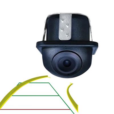 China Waterproof Perforated Straw Hat Wide Angle Fisheye Lens With Auxiliary Line Track Car Reversing Rearview Camera for sale