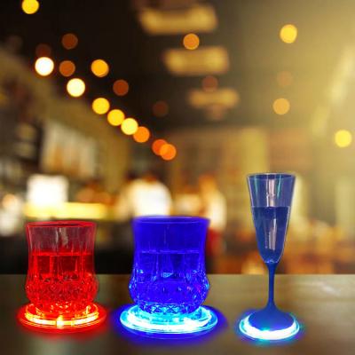 China Viable Customized Plastic Led Luminous Bar or Party Bottle Coaster Wedding Base With Your Logo Engraved Text for sale