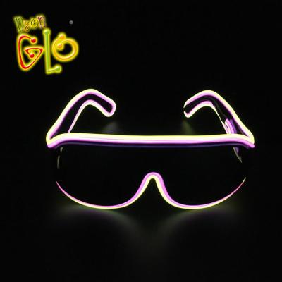 China Soft Light Double Colors EL Wire Light Up Glasses For Party for sale