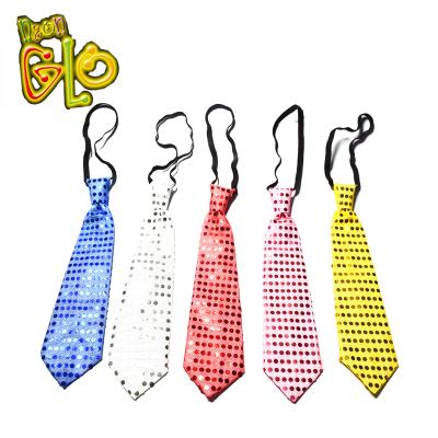 China Cheap Fancy Party Fancy Light Colorful Led Sequin Neck Tie for sale