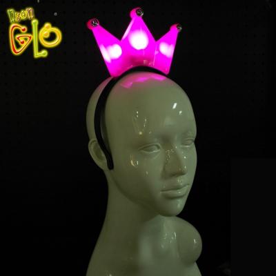 China Costume Party Light Up LED Crown Headband Flashing Tiara For Concert for sale