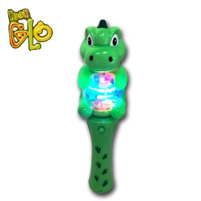 China Polystyrene; Wholesale Price Acrylonitrile-Butadiene-Styrene Light Up LED Dinosaur Magic Wand Spinning Light Up Magic Wand Dinosaur Spinner for sale