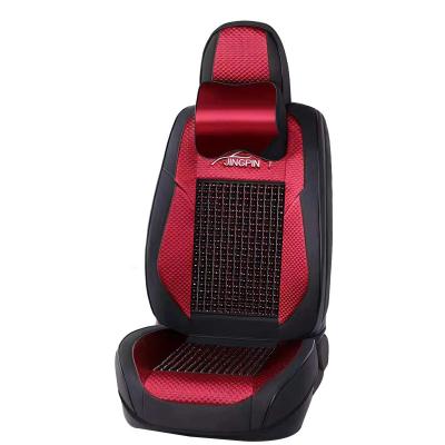 China Five-Seat Men's and Women's Universal Leather Car Seat Covers Geometric Pearl Health Care Wooden Inclusive Car Seat Covers for sale