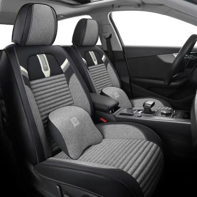 China Universal Waterproof Durable Logo Leather Car Seat Covers Full Set Luxury Automotive Interior Custom Breathable Car Seat Covers for sale