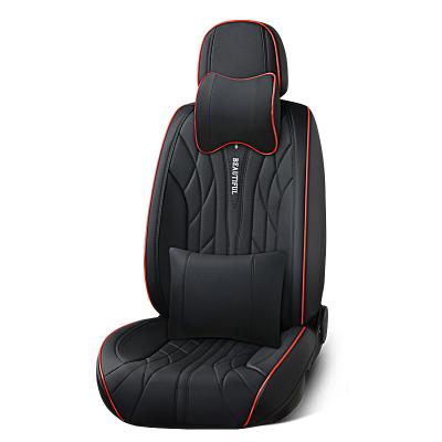 China Sports suitable for five-seater cars Custom Leather/PU leather waterproof luxury leather for seasons design car seat covers for sale