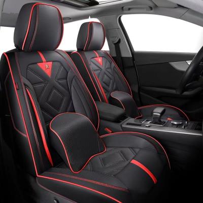 China Durable Waterproof Universal Leather Car Seat Covers Full Set PU/PVC Car Luxury Automotive Interior Custom Seat Covers for sale