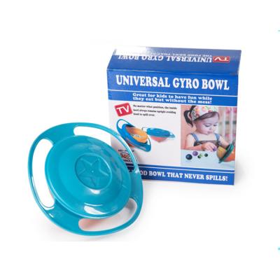 China UFO Kids Toys Baby Educational Gyro Bowl Funny 360 Degrees Rotate Puddle Proof Bowl With Lid Feeding No Mess Toy For Toddler Baby Kids Children for sale