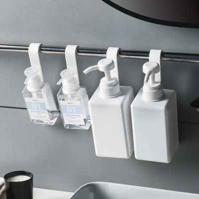 China White Free Punching Bathroom Bottle Hook Toilet Shower Gel Free Punch Flat Storage for sale