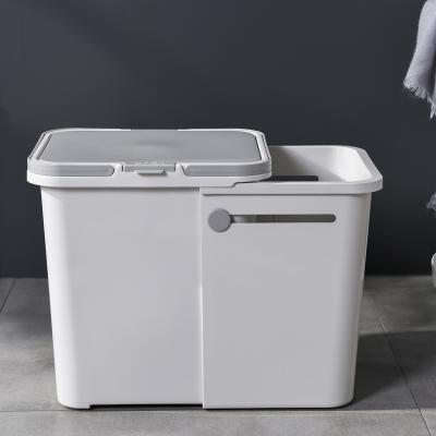 China Wet and Dry Recyclable 3 Classifications Portable Storage Bin Kitchen Living Room Large Expandable Garbage Bin for sale