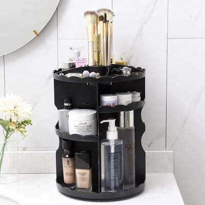 China 360 Degree Rotation Makeup Organizer Hot Selling Sustainable Cosmetic Storage Box Disassemble ABS for sale