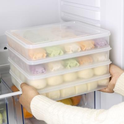 China Frozen Wonton Superimposed Single Layer Kitchen Dumplings Sealed Box Fresh Viable Storage Box Refrigerator With Lid for sale