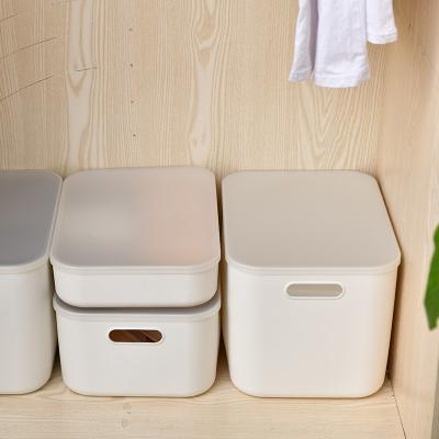 China Single Finished Viable Desktop Debris Box Cosmetics Storage Box Snacks Storage With Lid Clothing Storage Box for sale