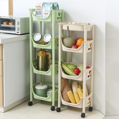 China Multi-Layer Kitchen Fruit And Vegetable Shelf Storage Basket Floor Living Shelf Household Daquan for sale