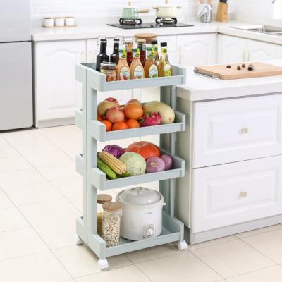 China Universal Tower Sustainable Plastic Serving Cart Storage Slide Kitchen GCG Storage Cart for sale