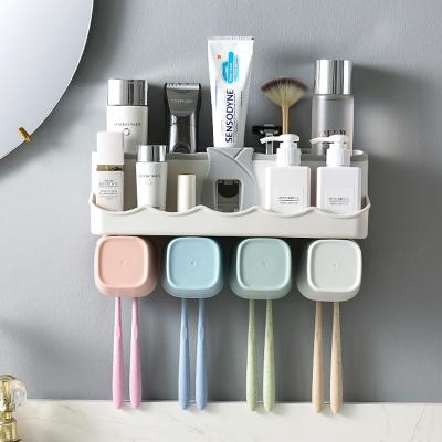 China Viable Product Ideas New 2019 Eco-Friendly Automatic Toothpaste Squeezer Bathroom Wall Mount Toothbrush Holder Storage Holders for sale