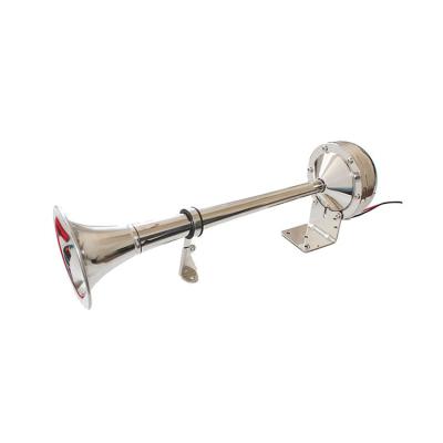 China Stainless Steel 12V Marine Single High Tone Long Electric Trumpet Boat Horn for Yacht/Boat for sale