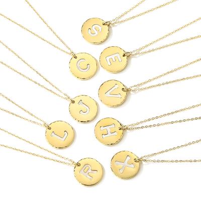 China CLASSIC Ringcal 26 Initials Letter Pendant Necklace 14K Gold Plated Enamel A-Z Hip Hop Choker Necklace DIY Stainless Steel Chain Women for sale