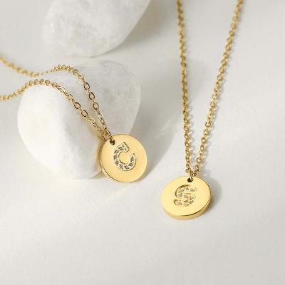 China Ringcal TRENDY 26 Initials Letter Pendant Necklace For Women Gold Diamond A-Z Kid Hip Hop Custom Chain Jewelry Necklace With Letter DIY for sale