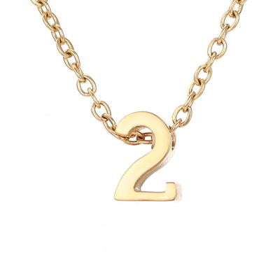 China CLASSIC Pendant Ringcal Fashion Number 0 - 9 Necklace 14K Gold Hip Hop Choker Necklace Stainless Steel Charms Necklace Women Jewelry for sale