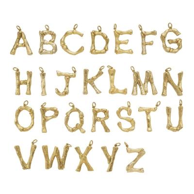 China Ringcal A-Z Initials Letters Pendant Women Fashion Accessories Jewelry Fashionable Gold DIY Bamboo Chain Custom Alphabet Charm XP25369 - XP25394 for sale