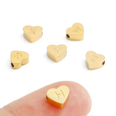 China Ringcal Fashion Charms A-Z Initials Letter Pendant Accessories Jewelry 14K Gold Alphabet Heart Shape Charms For Jewelry Making YP32675 - YP32700 for sale