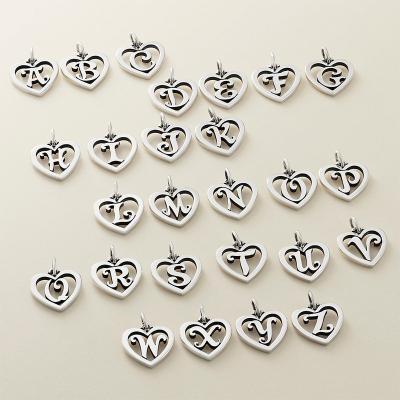 China Ringcal 14K Gold Plated A-Z Initials English Letter Heart Pendant Hollow Shape DIY Custom Alphabet Charms Women Jewelry Findings YP33029 - YP33054 for sale