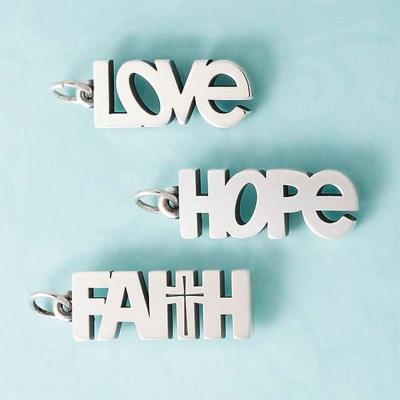 China Ringcal DIY CLASSIC Custom Charms Bracelet for Handmade Jewelry Christian Love Faith Hope Bracelet Making Initial Charms Necklace Anklet for sale