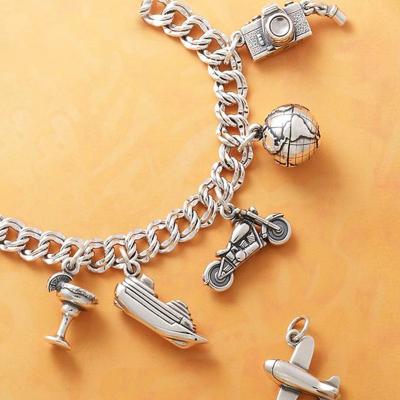 China Cool World Map Necklace With Custom Antique Silver Chain Pendant Charms Bracelet Motorcycle Earth Travel Designer Wholesale for sale