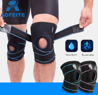 China Adjustable Elasticity Breathable Neoprene Knee Support Brace With Patella Stabilizer Base Open Stays for sale