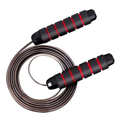 China China Factory Wholesale Low Price Durable Adjustable Cable Ball Bearing Handle Black Contoured Speed ​​Jump Rope for sale