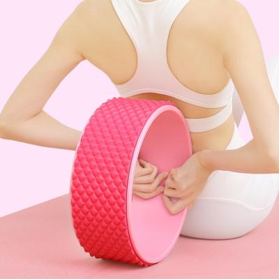 China Comfortable soft yoga wheel sports yoga roller set yoga prop wheel for back pain, stretching, improving flexibility and backbends yoga poses for sale