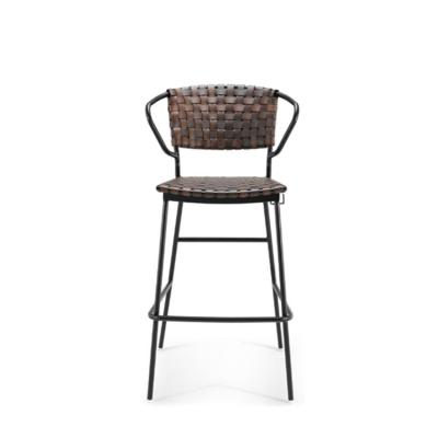 China E-Coating + Expanded Powder Coating Stabilize Faux Leather Bar Stool Luxury Sedentary Metal Barstool for sale