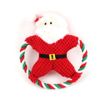 China Cotton Manufacturer Custom Wholesale Christmas Vocal Molar Dog Circle Pet Bite-Resistant Toy for sale