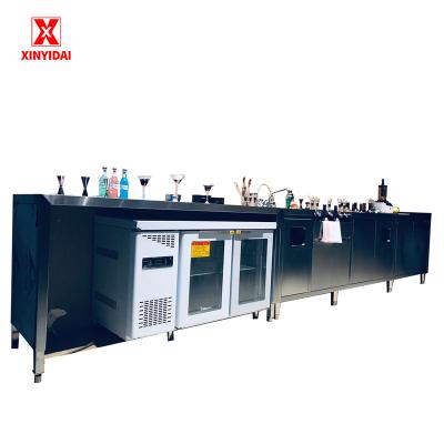 China Restaurant/tavern/bar Bar layout design Stainless steel cocktail station bar equipment design for sale