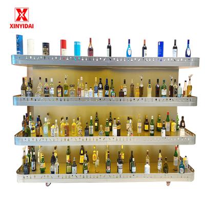 China Contemporary Support stainless steel wine rack display rack luxury wall wine rack for sale