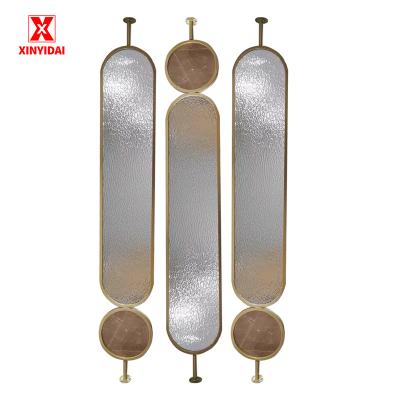 China Art Decoration Stainless steel glass partition design between living room and dining room for sale