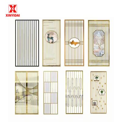 China Modern luxury Room divider titanium plate color 304 stainless steel partition screen for sale