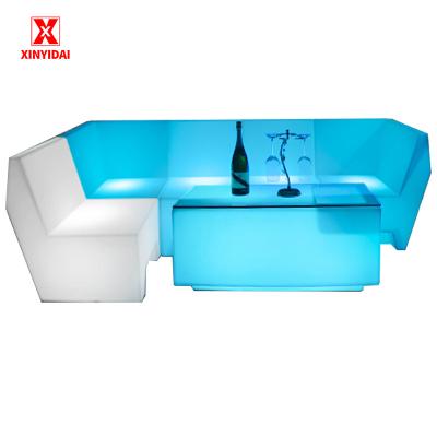 China Modern Party table LED sofa lamp Beach cafe Counter stool Mobile bar furniture Luminous sofa for sale