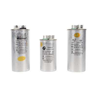 China CBB65 Air Conditioner Motor Running Capacitor With Three Mark Suitable For Air Conditioner for sale