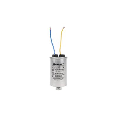 China CBB65 air conditioner motor running capacitor with two wires S2 6UF/450V for sale