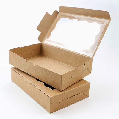 China Reused Popular Custom Logo Color Brown Kraft Cardboard Ring Jewelery Box With Clear Materials 2022 Size Window for sale