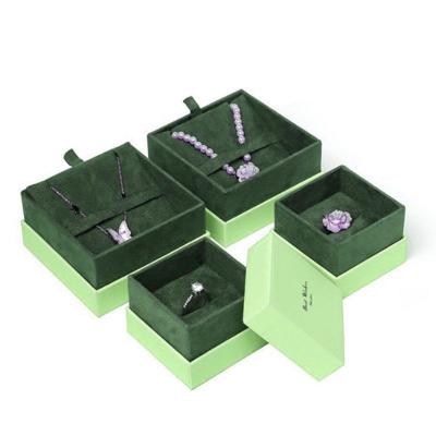 China Recycled Materials Wholesale Custom Logo Black Cardboard Paper White Jewelry Box Jewelery Packaging Drawer Box Ring Earring Necklace Bracelet Pink for sale