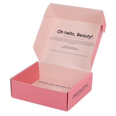 China Factory direct sale high quality custom materials box pink reused low price e-commerce cardboard mailing box wholesale shipping card for sale