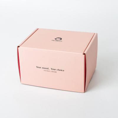 China Recycled Materials Fashion Small Shipping Boxes Cute Pink Design Free Customization Unique Mailing Box for sale