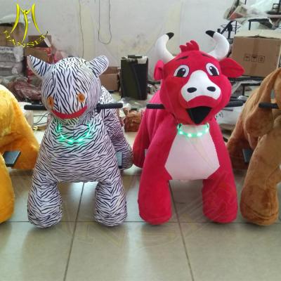 China Hansel amusement park walking motorized plush riding animal kiddie rides for sale