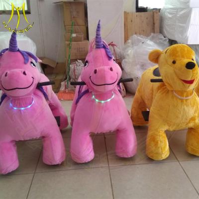 China Hansel amusement plush kid riding horse toy motorized animal toy rides for sale