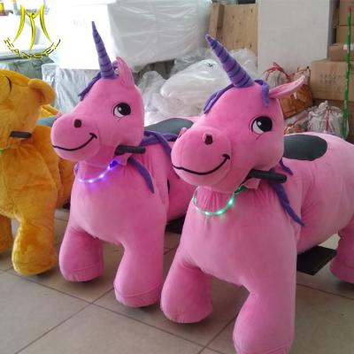 China Hansel children pony horse walking zoo plush stuffed animals car ride for shopping mall for sale