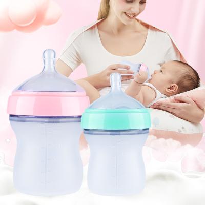 China 2021 Silicone Squeeze Bottle BPA Free Anti Colic Baby Bottle Feeding Bottle Hands Free for sale