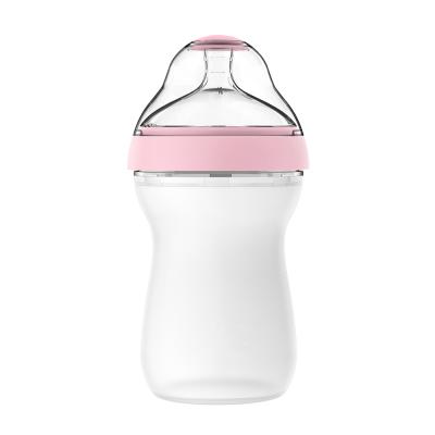 China Silicone 240ml Silicone 240ml Rose Factory Liquid Wide Mouth BPA Free Sensation Baby Bottles Free Supply for sale